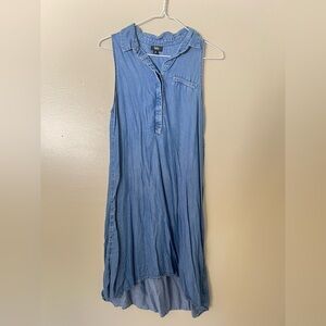 Blue Sleeveless Denim Dress